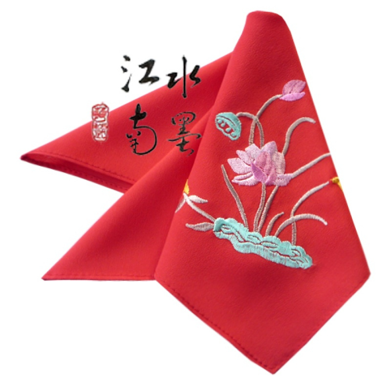 丝绸绣花手帕大红婚庆刺绣手绢结婚订婚定情回礼新娘丝帕定制