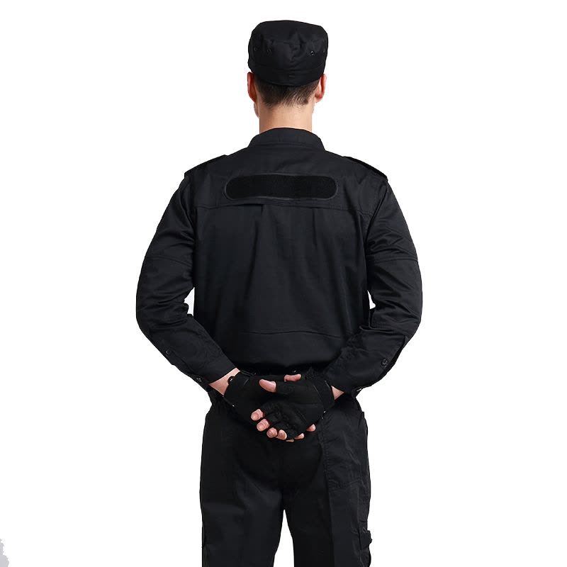 qma新款夏季短袖保安制服作训服套装上衣男物业安保黑色制服上装工作制服定制图片