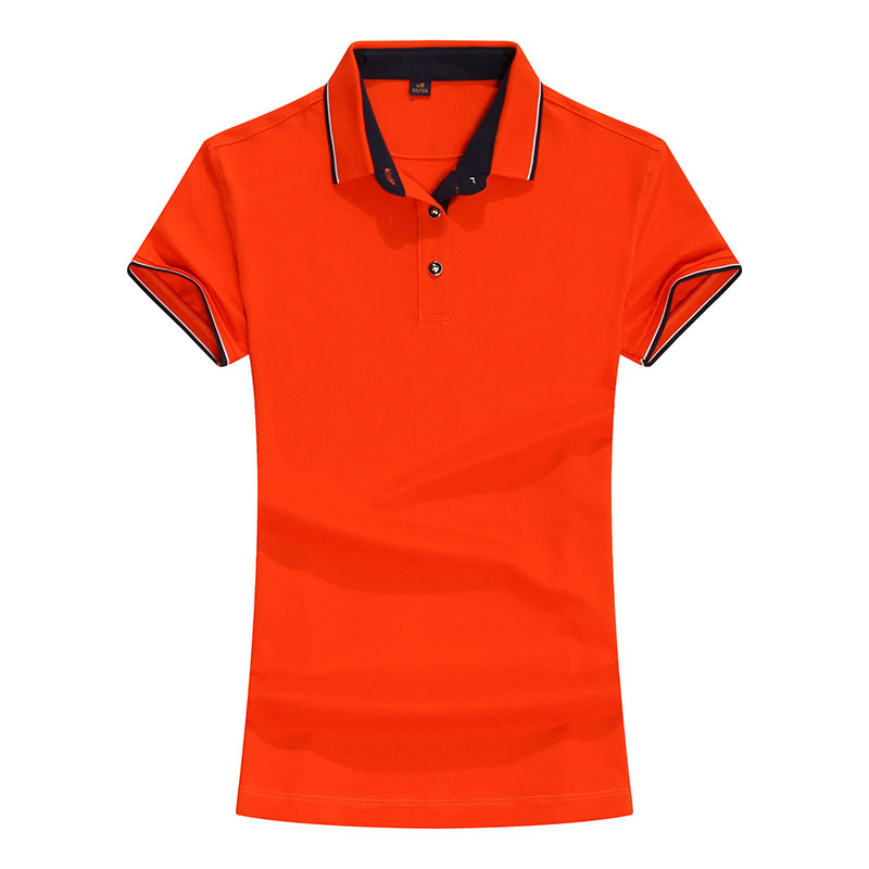 qma新款主标夏季短袖汽修车间工作服男上衣黑色棉工装制服厂服工衣定制 女款橙色 M