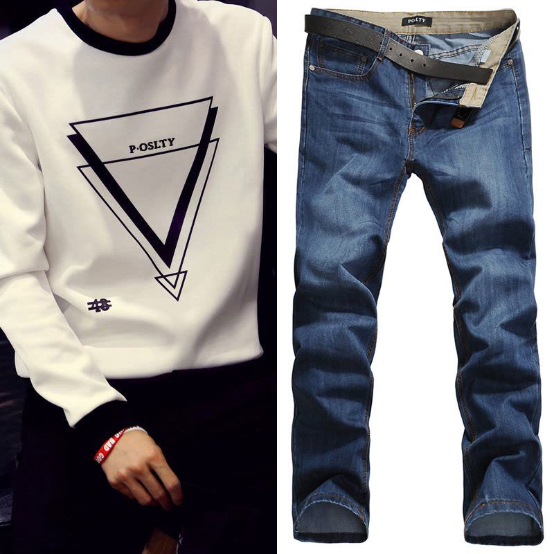 qma新款春秋男装男士长袖T恤新款潮衣服圆领卫衣秋衣上衣外穿体恤打底衫定制图片