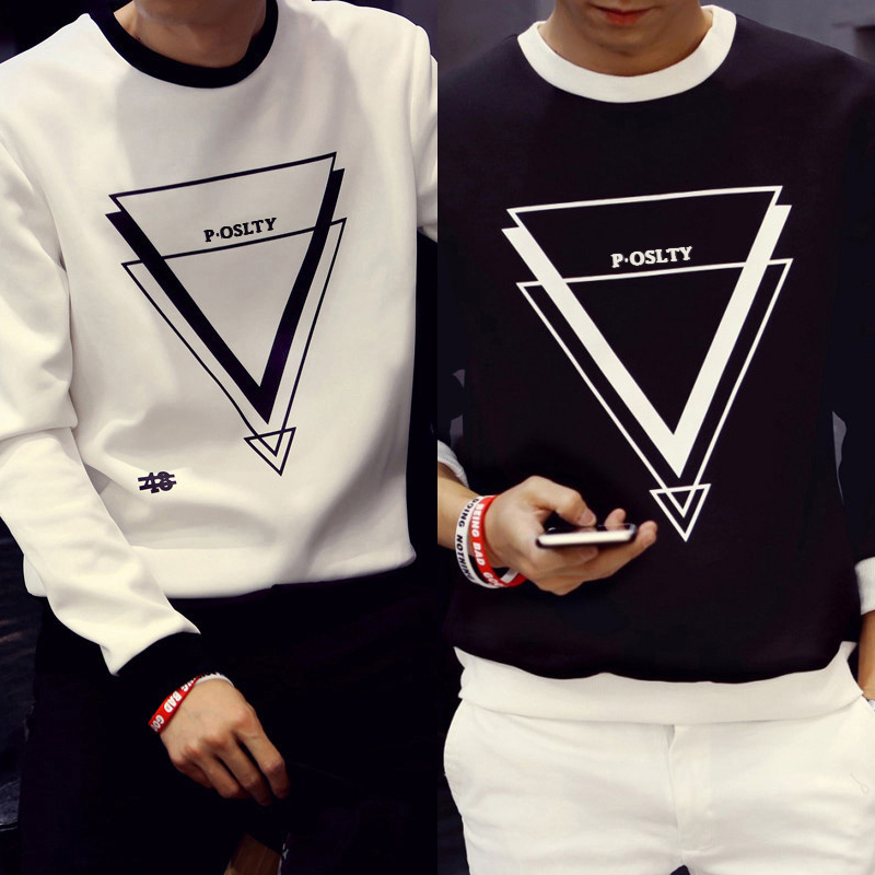 qma新款春秋男装男士长袖T恤新款潮衣服圆领卫衣秋衣上衣外穿体恤打底衫定制