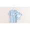 qma新款蓝色短袖T恤亲子装百天照婴儿宝宝爬服 一家三口全家装粉色上衣定制