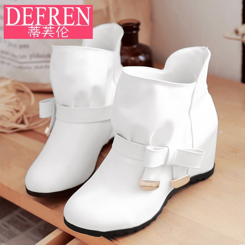 Sexemara女士短靴型号qma新款短靴女春秋单靴坡跟内增高雪地靴子冬新高跟短筒圆头学生定制 价格图片品牌报价 苏宁易购启萌男装服饰专营店