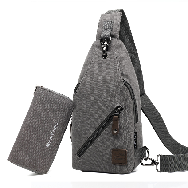 bw9新款摩尔卡登 帆布男士胸包 男单肩斜跨休闲小胸包 潮时尚男后背包