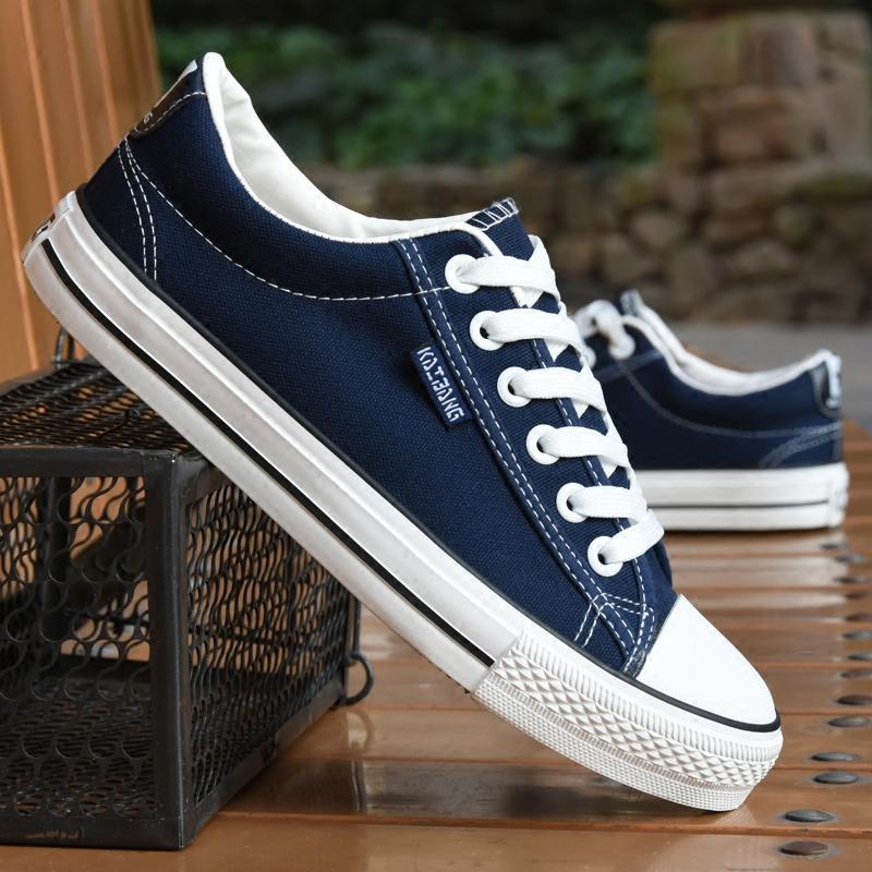qma新款春秋季白色帆布鞋男韩版休闲鞋透气板鞋子低帮布鞋学生球鞋男