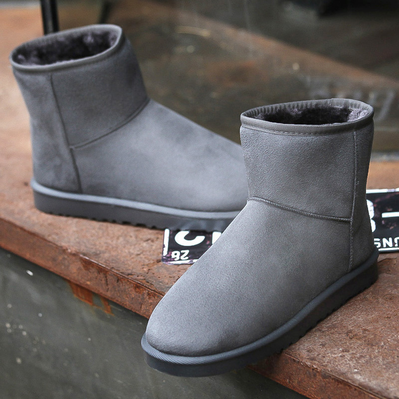 qma新款冬季男士雪地靴短靴韩版潮流男靴子加绒保暖棉鞋男鞋高帮靴男