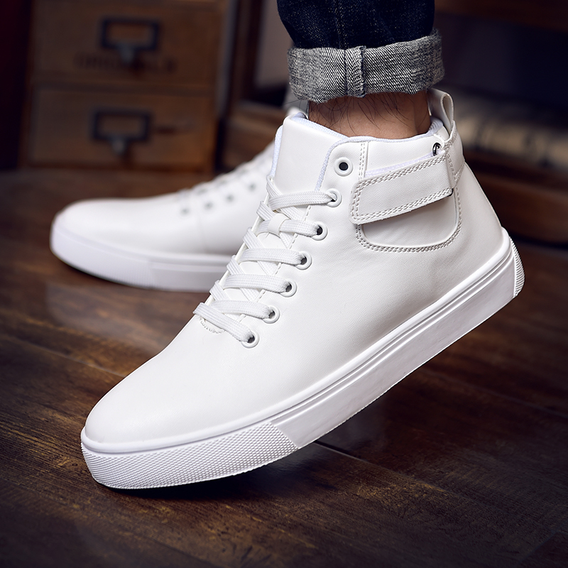 qma新款男鞋秋季潮鞋高帮鞋男韩版潮流休闲鞋白色高邦板鞋冬季百搭