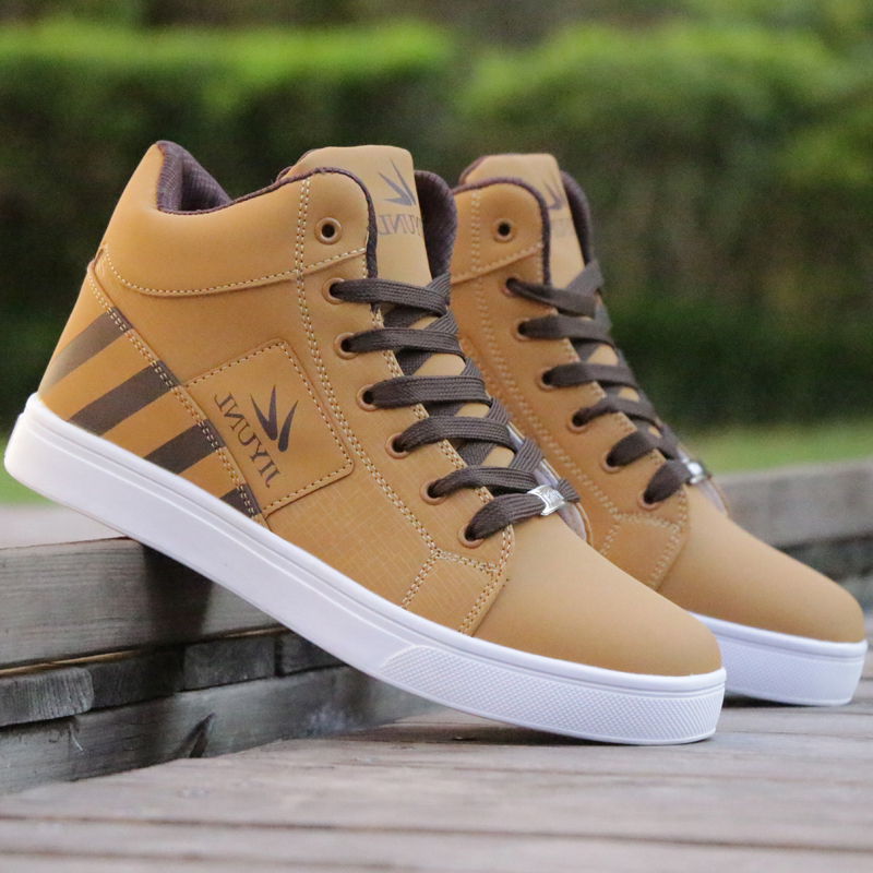 qma新款韩版潮男鞋子内增高6cm8cm春秋季男式学生高帮运动休闲防水白