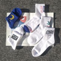 俏果儿(Qiaoguoer)5双袜子女韩版中筒原宿风个性字母ins潮流袜子男嘻哈街头潮袜