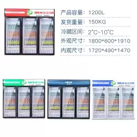 古达超市便利店立柜啤酒柜饮料柜玻璃门展示柜商用冰柜保鲜柜冷藏冰箱_三门上机组直冷1200L