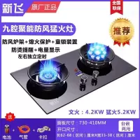 新飞煤气灶双灶家用天然气台式液化气炉具嵌入式燃气灶厨房猛火灶_豪配款九腔猛火灶电显定时