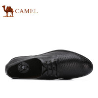 Camel/骆驼男鞋 新品镂空透气鞋商务休闲鞋系带牛皮男鞋