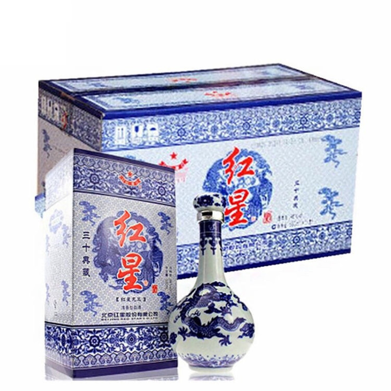 红星二锅头46度红星龙凤三十年典藏500ml6瓶整箱装视频
