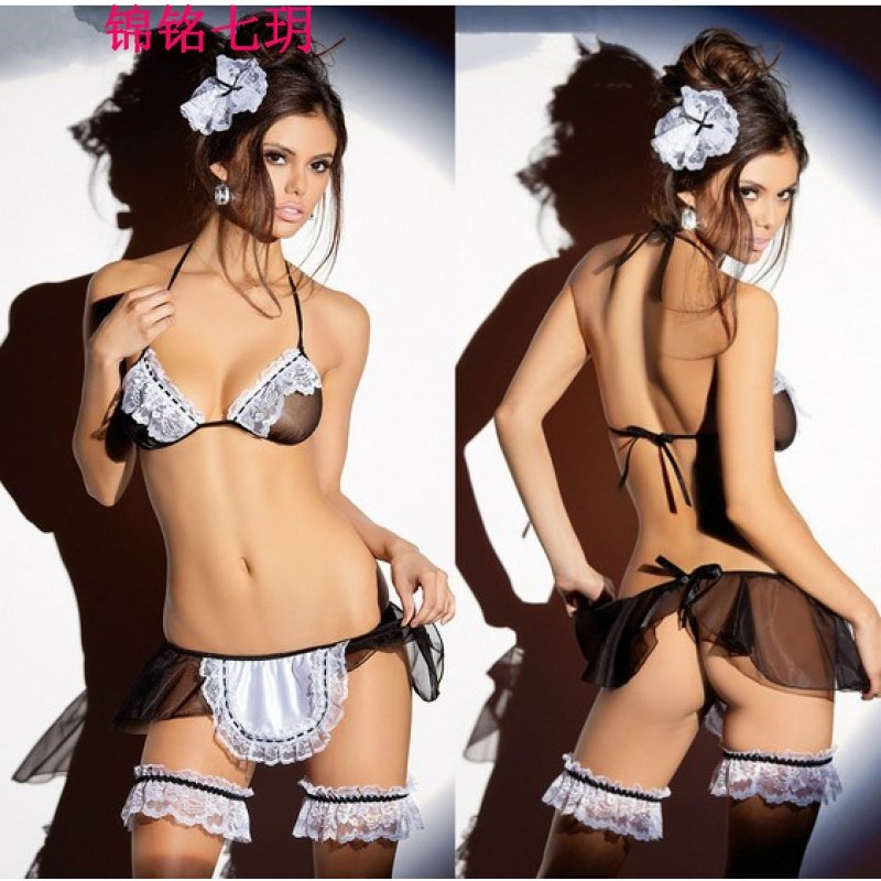 锦铭七玥情趣内衣 欧美性感女佣 蕾丝情趣睡裙 女仆制服诱惑