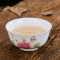 景德镇瓷器小茶碗单杯 陶瓷青花品茗杯个人杯茶杯 白瓷功夫茶具 压手牡丹
