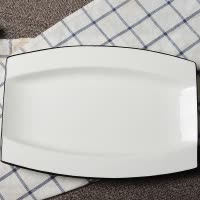 景德镇家用陶瓷盘子纯手工绘制欧式简约风西餐盘果盘味碟 鱼盘单个