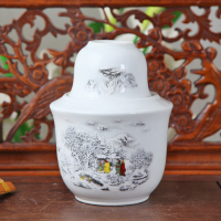 景德镇陶瓷白酒酒具套装温酒壶清酒烫酒壶黄酒器温酒具 三国半斤