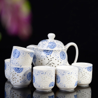 玲珑大壶茶具 陶瓷功夫茶具套装品茗主人水杯具 向阳