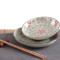 餐具套装 微波炉可用日式釉下彩创意家用陶瓷碗盘碟36头 吉祥花韩碗配置