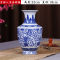 景德镇陶瓷器仿古青花瓷花瓶插花新中式玄关摆件工艺家居饰品客厅 缠枝莲 金钟瓶