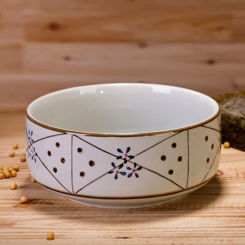 汤碗 陶瓷汤碗大号 日式釉下彩手绘大汤碗面碗 红梅图片