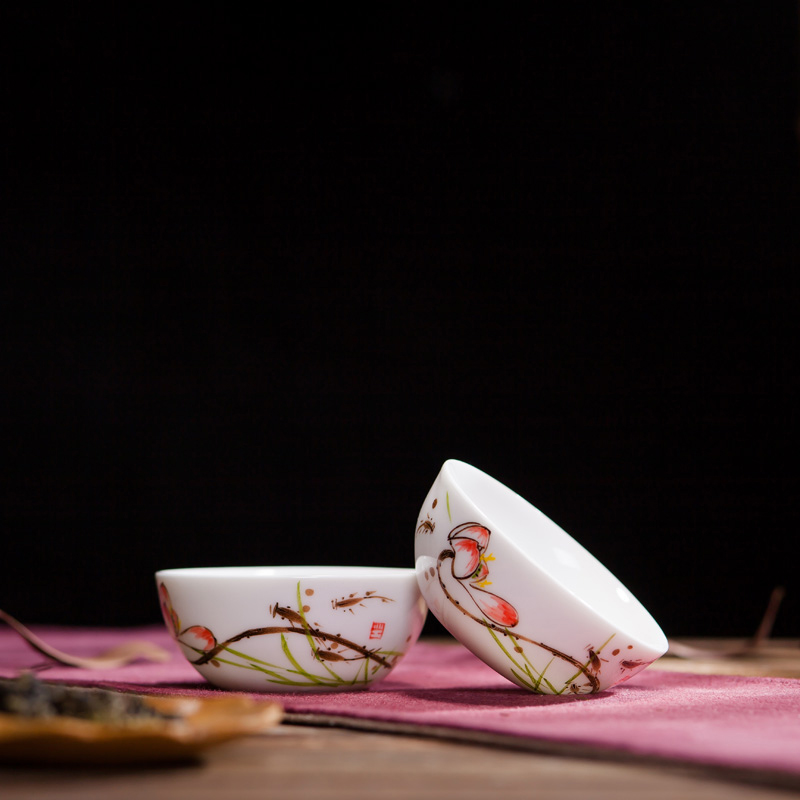 景德镇青花瓷茶具功夫套装组合手工茶具套装手绘功夫薄胎白瓷茶壶套装