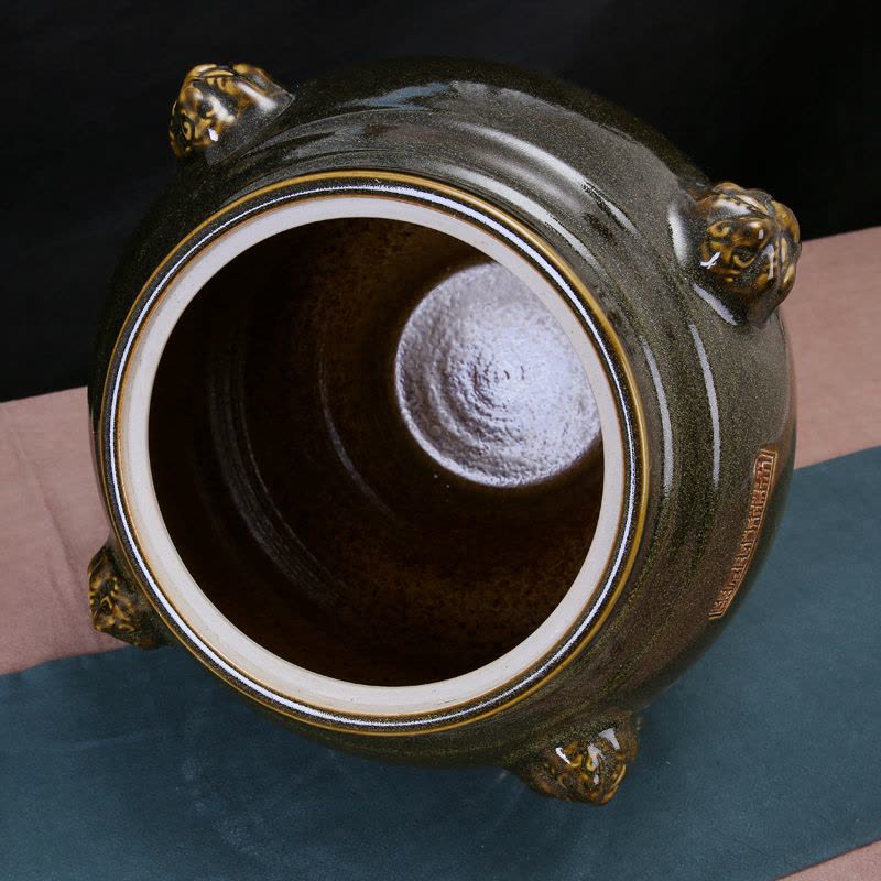风源陶瓷水缸酒坛酒缸茶水缸茶末釉 带水龙头 30斤图片