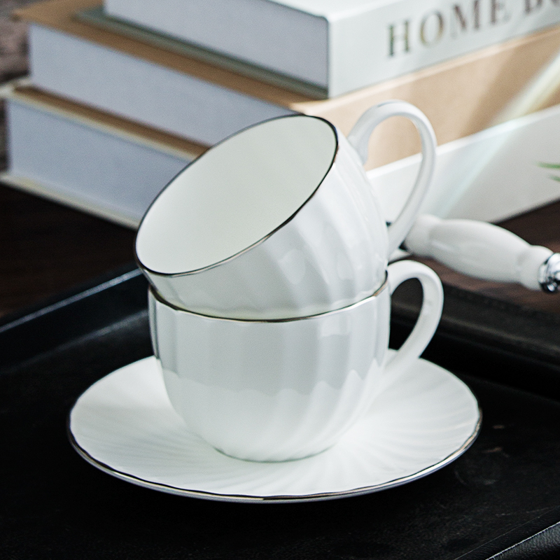 风源咖啡具套装欧式奢华金边白色咖啡杯碟整套下午茶 茶具英式宫廷
