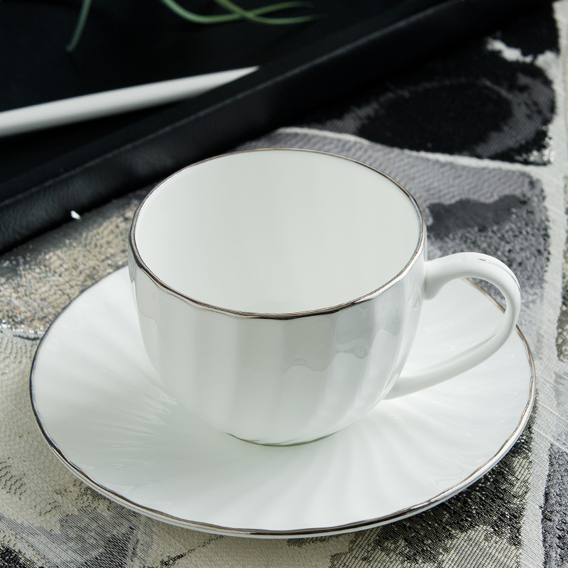 风源咖啡具套装欧式奢华金边白色咖啡杯碟整套下午茶 茶具英式宫廷