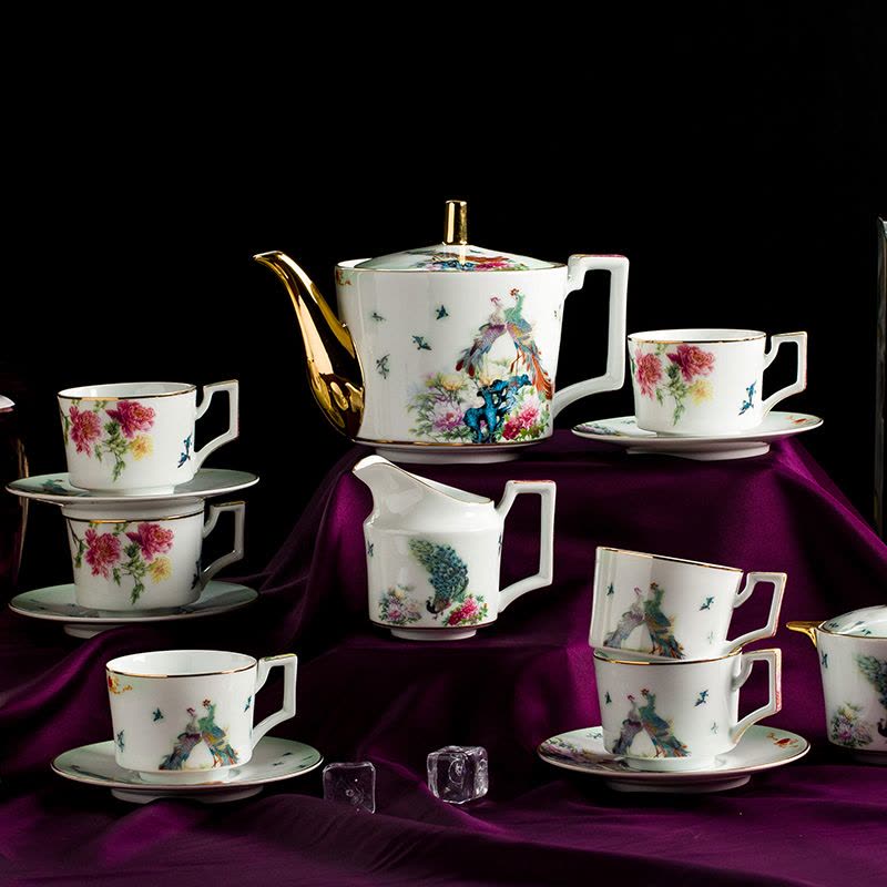 风源欧式咖啡杯套装英式下午茶茶具高白泥陶瓷中式咖啡具图片