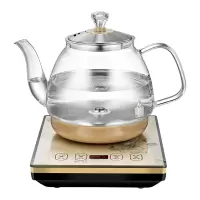 全自动底部上水壶电热烧水壶家用一体泡茶具专用电磁炉玻璃电茶炉 金色 不带茶具
