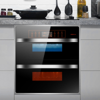 洛滑嵌入式消毒柜家用小型厨房橱柜三层120L大容量高温消毒碗柜镶嵌式_升级款十二功能304不锈钢内三层带透视窗120升