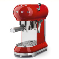 法国直邮 包邮包税 斯麦格（ SMEG）ECF01 Espresso 意大利家用咖啡机 可打奶泡 红色 法国进口