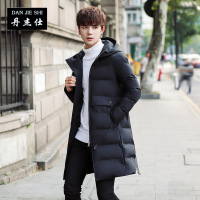 丹杰仕棉衣男修身加厚中长款2017冬季新款韩版潮流男士连帽保暖棉服外套