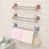 强力粘贴式不锈钢免打孔吸盘浴室挂毛巾的架子卫生间挂架浴巾挂钩