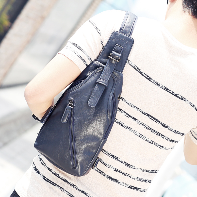 2019韩版潮流男士胸包男包时尚休闲斜挎包单肩小背包男运动小胸包mar