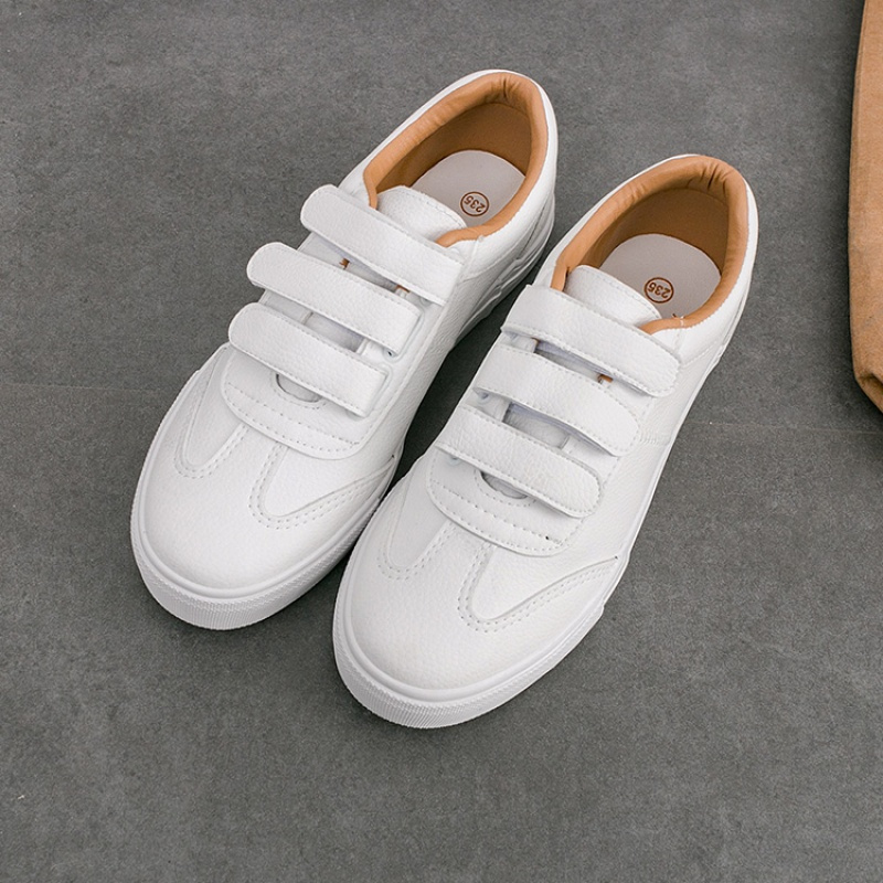 2019秋季新款板鞋百搭帆布鞋女魔术贴学生韩版休闲平底粘扣小白鞋mar