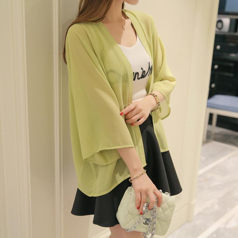 2017新款防晒衣服女夏季薄开衫百搭罩衫搭配连衣裙的小披肩雪纺衫短款