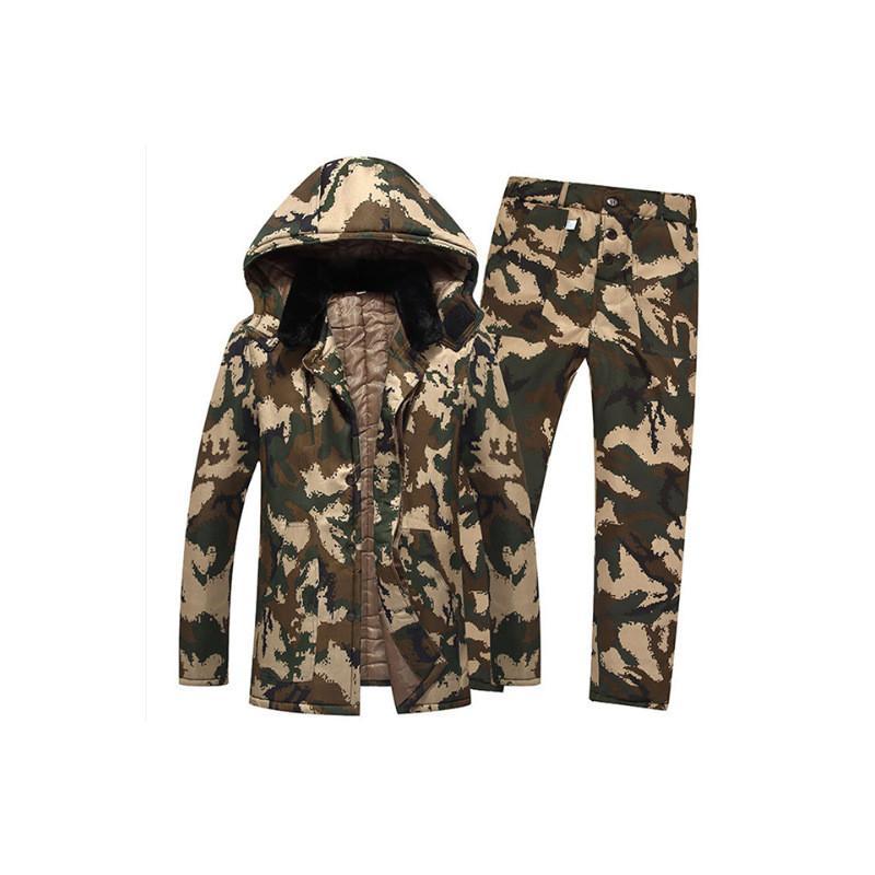 冬季防寒服迷彩大衣套装男款加厚保暖军大衣迷彩服棉袄