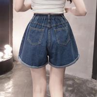 加肥加大码女装牛仔短裤春夏200斤胖妹妹高腰宽松显瘦阔腿热裤潮