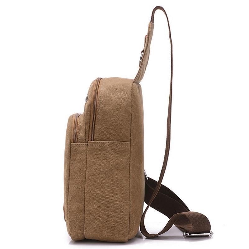 帆布胸包斜挎包男士单肩包小包 休闲运动背包韩版潮包腰包