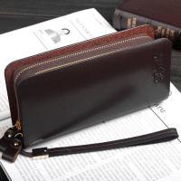 2017新款七夕礼品商务软皮时尚手包男情人节礼品手拿包男式手抓包大容量钱包男士长款双拉链包