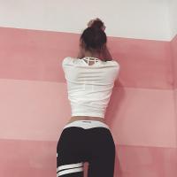 新款瑜伽健身跑步服系带打结短袖T恤女速干衣两穿运动罩衫夏