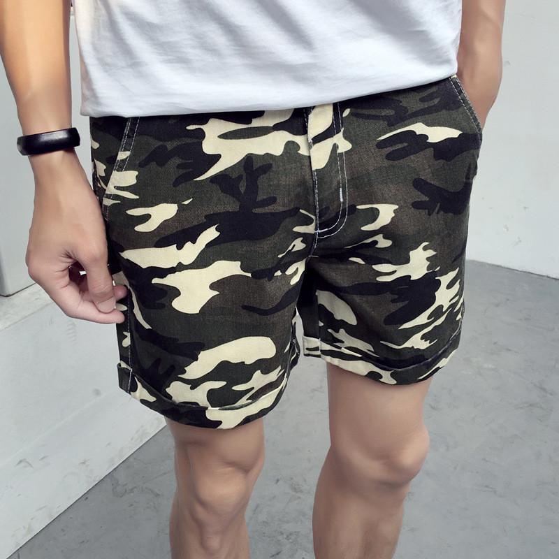 2017新款港仔夏季3分超短裤男士韩版沙滩裤夏天大码迷彩裤三分裤运动短裤