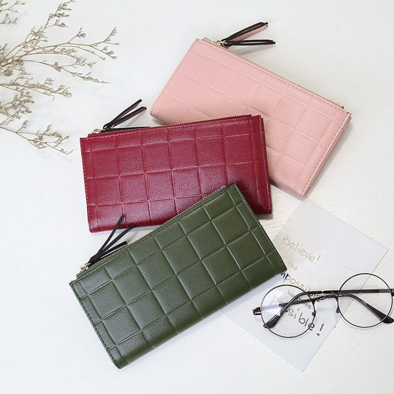 秋冬新款包包2017新款简约清新多功能超薄长款钱包手拿包女土钱包