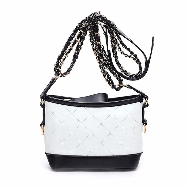 明星同款链条格纹包包2017新款欧美时尚单肩包撞色斜跨女包夏