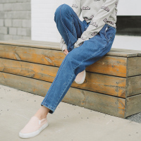 牛仔裤秋季女2017新款韩版百搭裤子学生潮高腰宽松显瘦直筒九分裤