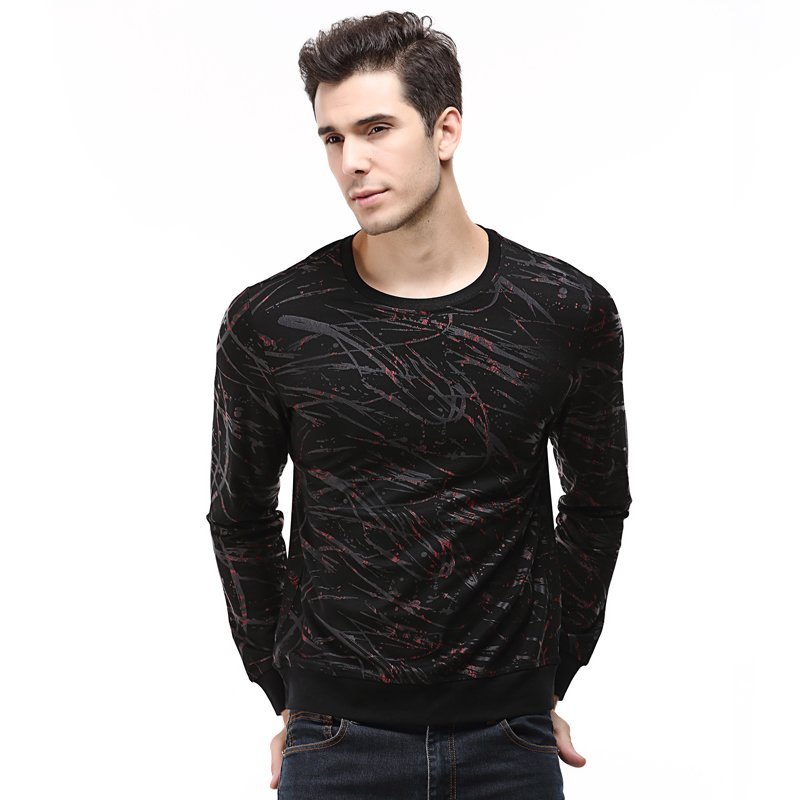 长袖男士纯色圆领打底衫大码卫衣男装