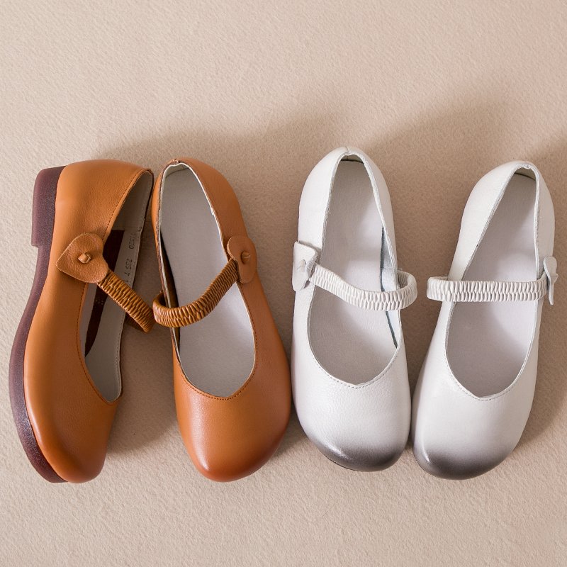 浅口平底鞋女复古原创手工真皮软底休闲小皮鞋百搭单鞋女秋新