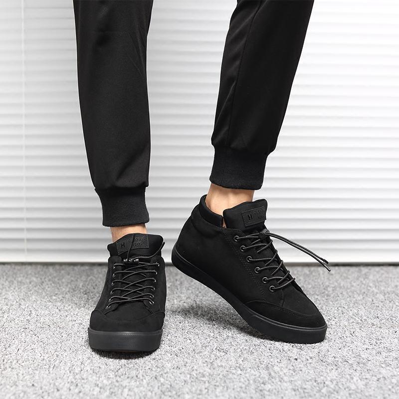 社会男鞋子韩版潮流冬季棉鞋男保暖加绒高帮二棉鞋加棉休闲鞋板鞋